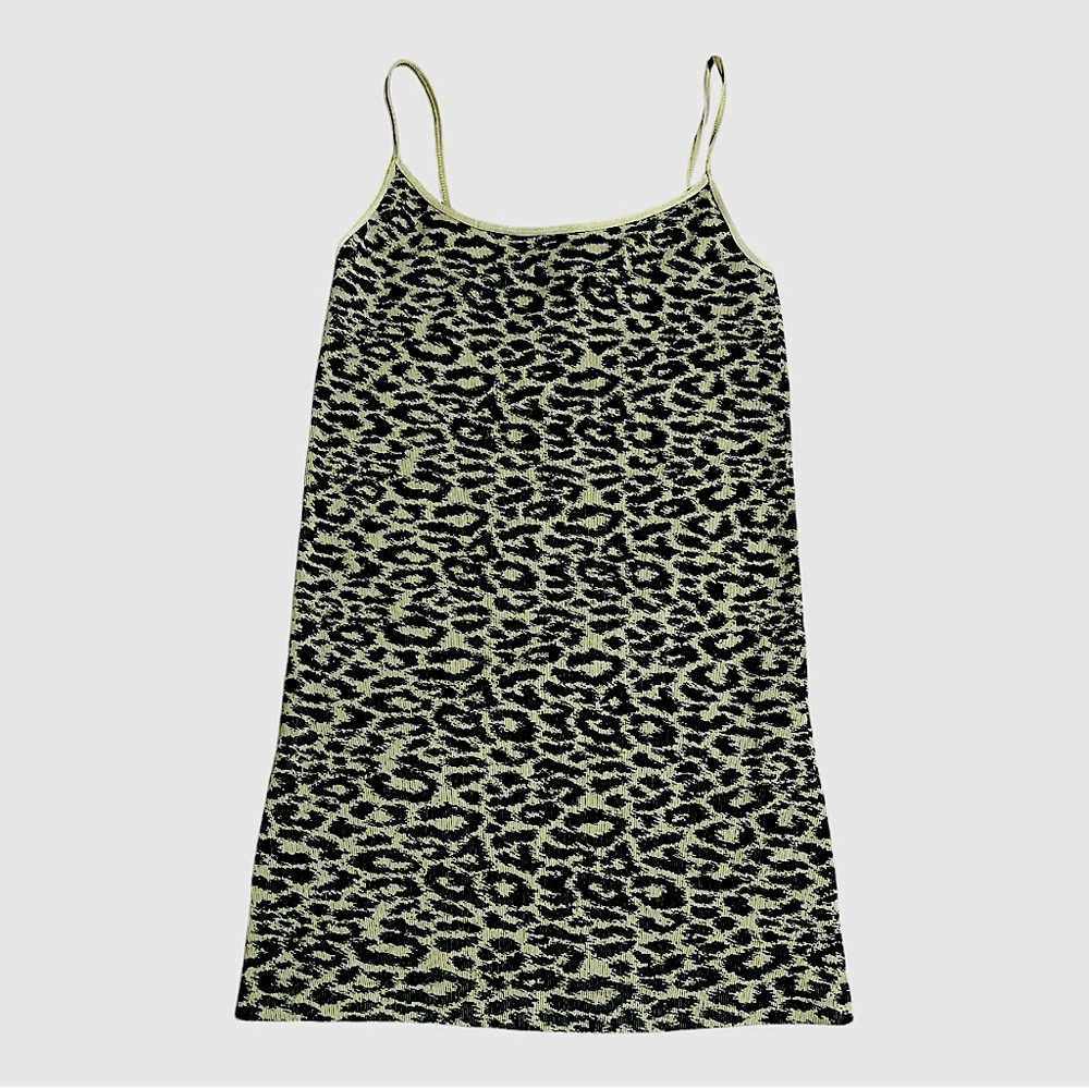 Vintage y2k Leopard Print Cami OS Brown/Black Nikibiki